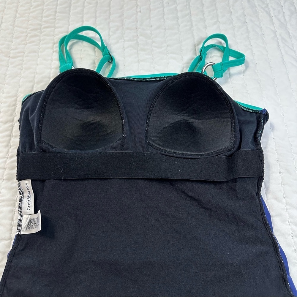 Croft & Barrow Aqua and Blue Top Swimsuit With Adjustable Straps in Size 10D - Picture 9 of 11